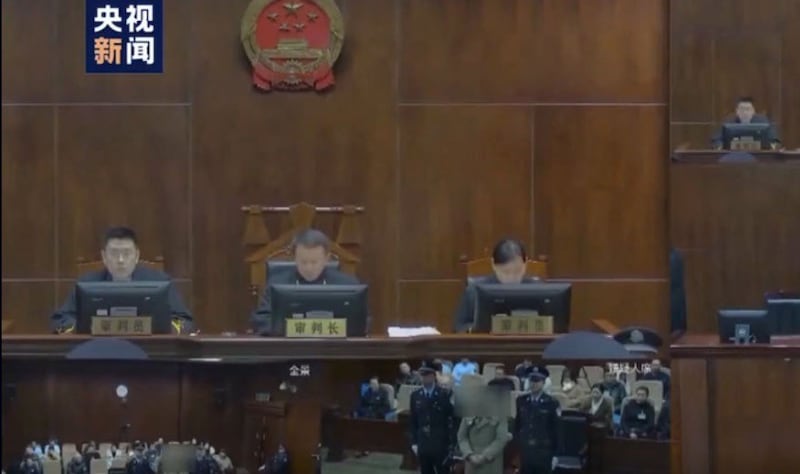2019年4月,中共云南党校教师子肃"颠覆"案开庭。(视频截图/乔龙提供)