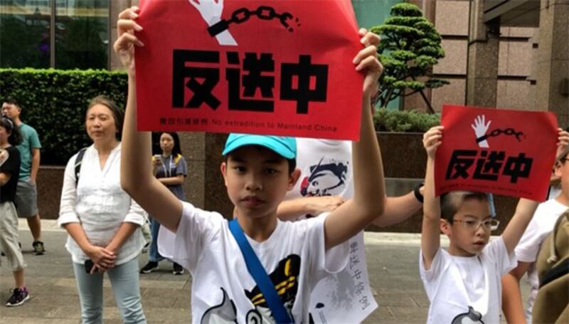 去年六月在台港人声援反送中。(资料照、记者夏小华摄)