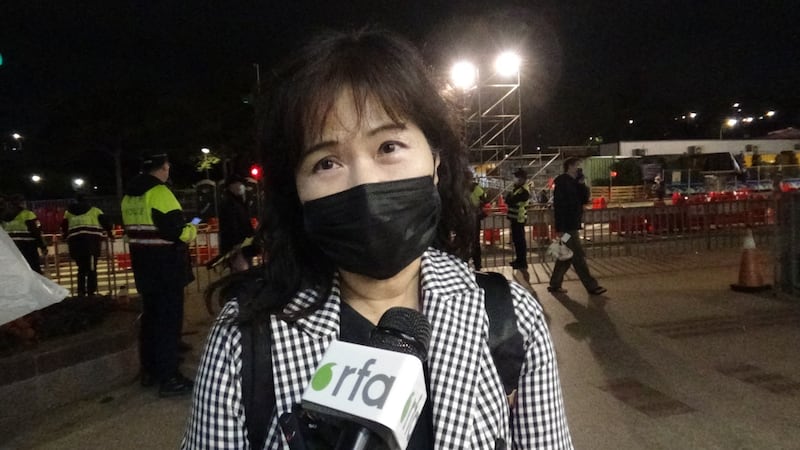 绿营支持者陈女士认为马英九说“投给民进党、年轻人上战”影响选情。(记者夏小华摄)