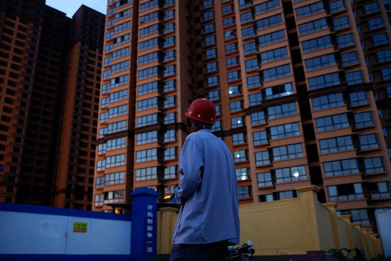 陕西省铜川市一栋未完工的住宅楼。(路透社)