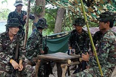 Quân đội Thái Lan đóng quân tại vùng biên giới nơi tranh chấp. AFP