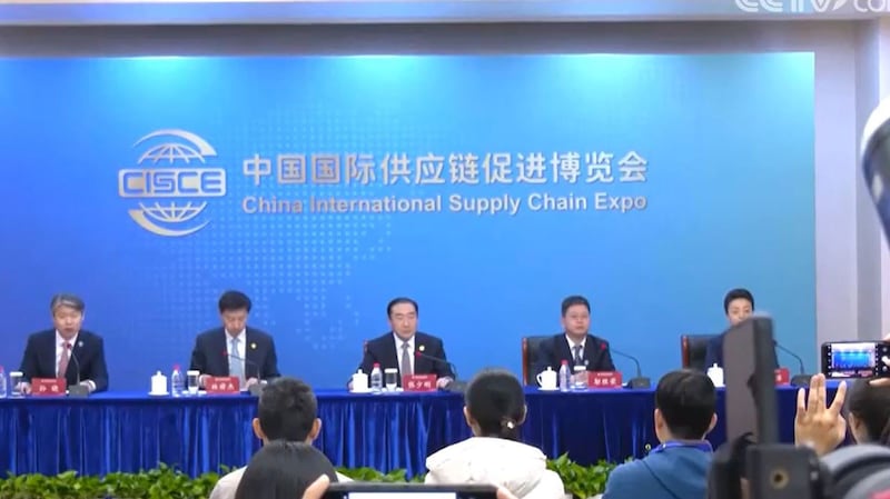 中国宣布举办首届链博会(视频截图/CCTV)