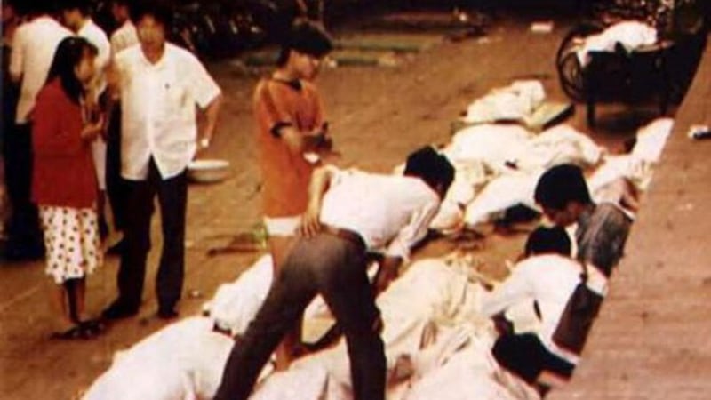 1989年六四事件导致许多平民伤亡(六四档案图)