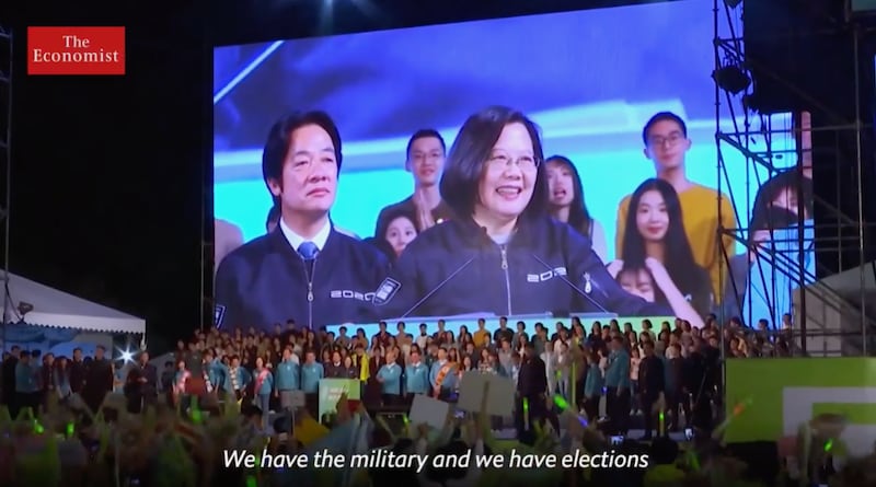 经济学人“台湾地表最危险”视频。(视频截图)