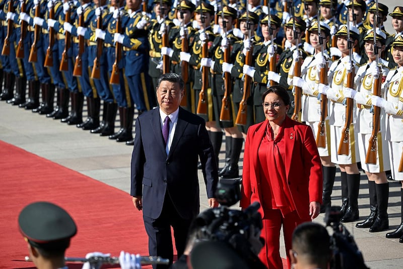 2023年6月12日,洪都拉斯总统卡蕬楚(Xiomara Castro)访华。(路透社)