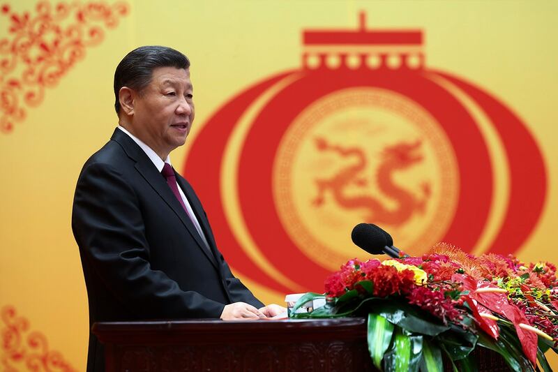 中国领导人习近平曾表示,"当今世界百年未有之大变局,最突出的特点就是'东升西降'"。(Xinhua via AP)
