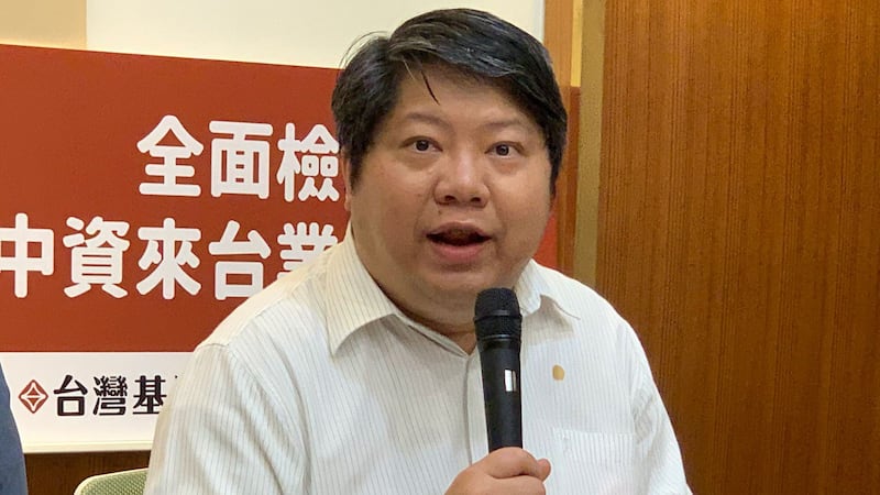 经济民主连合召集人赖中强。(记者黄春梅摄)