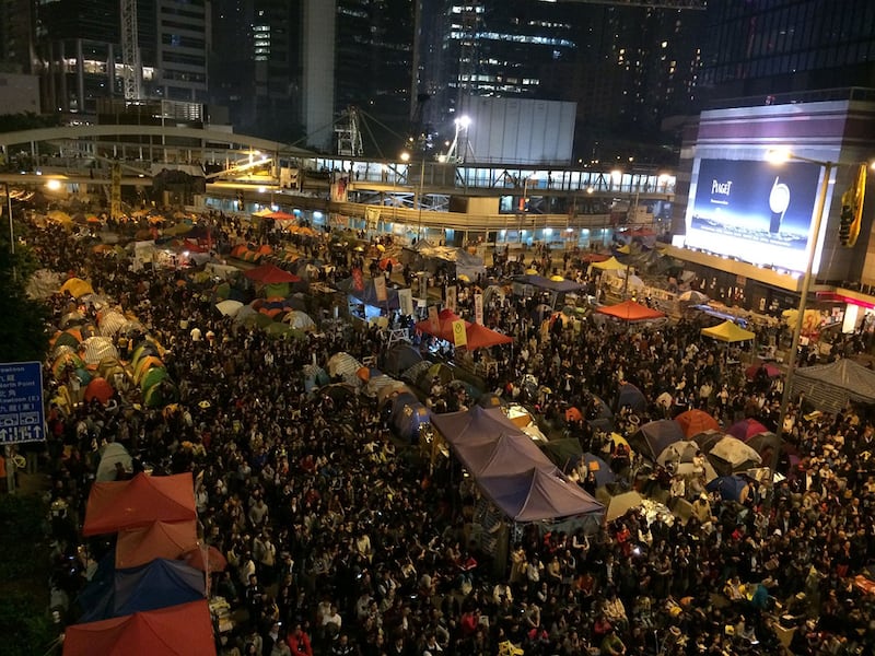 2014年港人为争取真普选发起历时三个多月的雨伞运动。(陈子非摄)