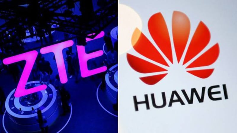 华为与中兴两公司标志(法新社图片)